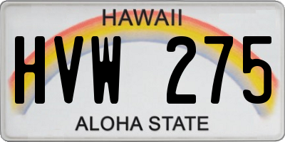 HI license plate HVW275
