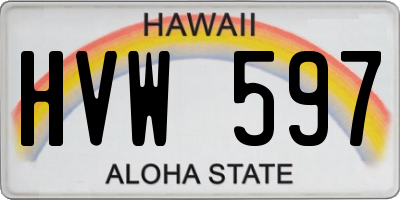 HI license plate HVW597