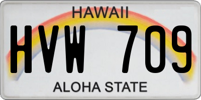 HI license plate HVW709