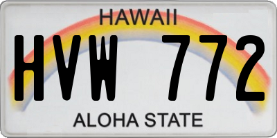 HI license plate HVW772
