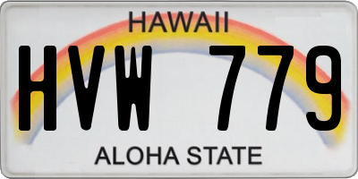 HI license plate HVW779