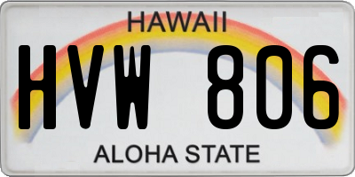HI license plate HVW806