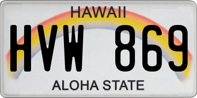 HI license plate HVW869
