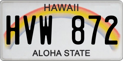 HI license plate HVW872