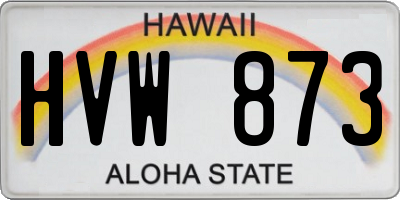 HI license plate HVW873