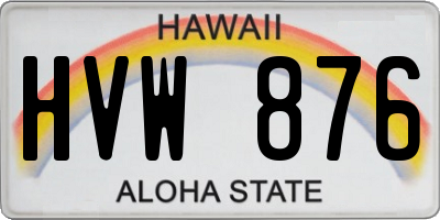 HI license plate HVW876