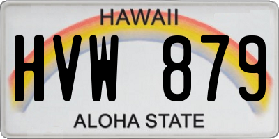 HI license plate HVW879