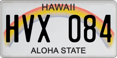 HI license plate HVX084