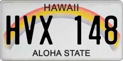HI license plate HVX148