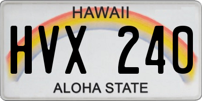 HI license plate HVX240