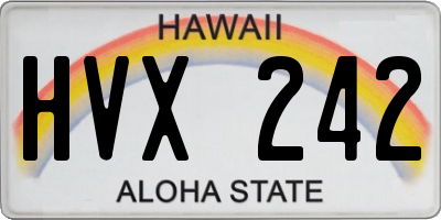 HI license plate HVX242