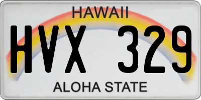 HI license plate HVX329