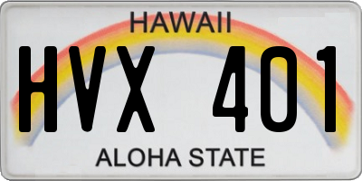 HI license plate HVX401