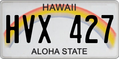 HI license plate HVX427