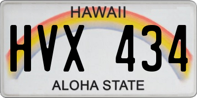 HI license plate HVX434