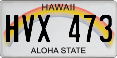 HI license plate HVX473