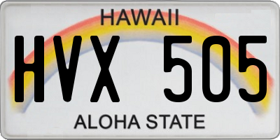 HI license plate HVX505