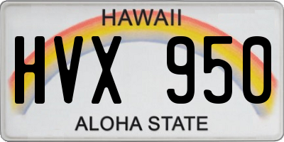 HI license plate HVX950