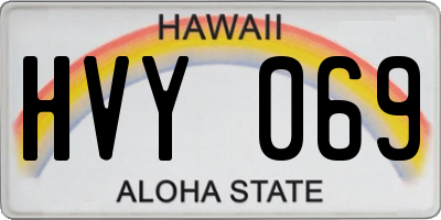 HI license plate HVY069