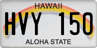 HI license plate HVY150