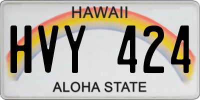 HI license plate HVY424