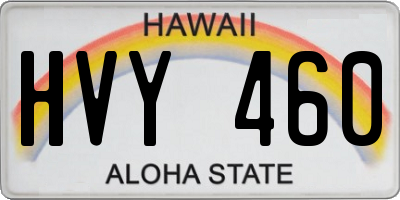 HI license plate HVY460