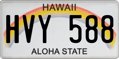 HI license plate HVY588