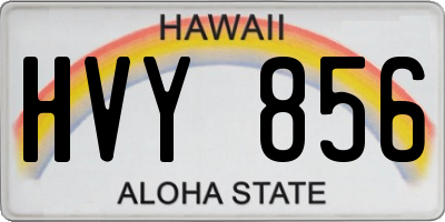 HI license plate HVY856