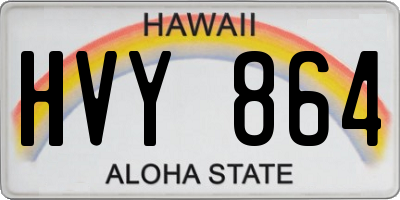 HI license plate HVY864