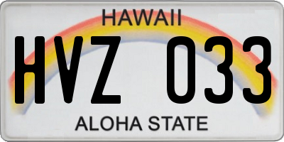 HI license plate HVZ033