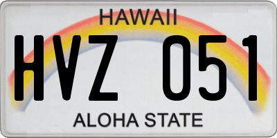 HI license plate HVZ051