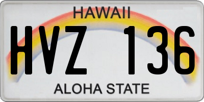 HI license plate HVZ136