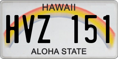 HI license plate HVZ151