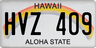 HI license plate HVZ409