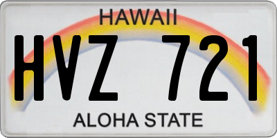 HI license plate HVZ721