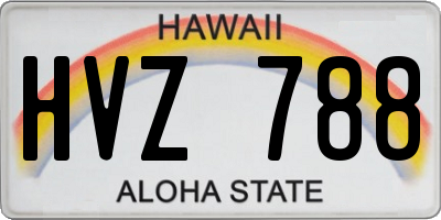 HI license plate HVZ788