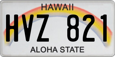 HI license plate HVZ821