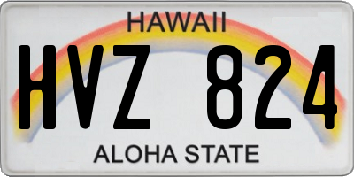 HI license plate HVZ824