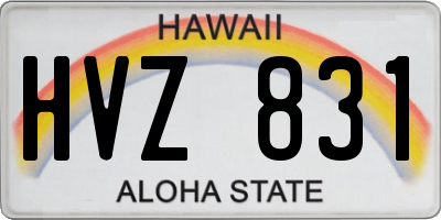 HI license plate HVZ831