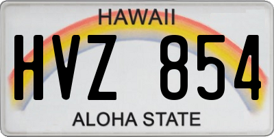HI license plate HVZ854