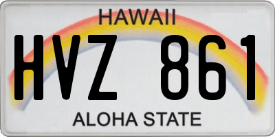 HI license plate HVZ861