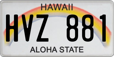 HI license plate HVZ881