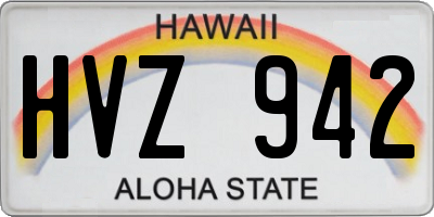 HI license plate HVZ942