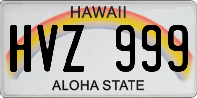 HI license plate HVZ999