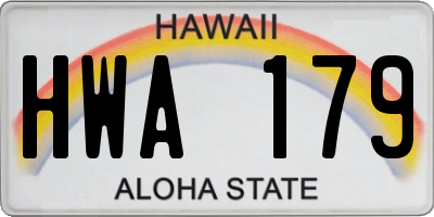 HI license plate HWA179