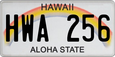 HI license plate HWA256