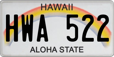 HI license plate HWA522