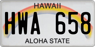 HI license plate HWA658