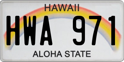 HI license plate HWA971