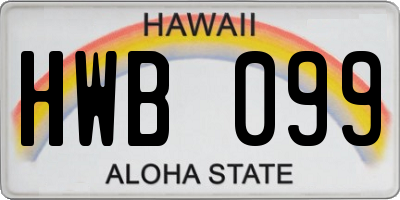 HI license plate HWB099